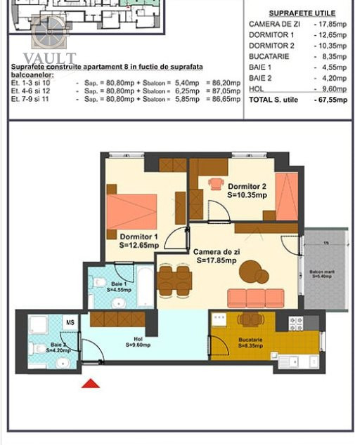 Apartament 3 camere - Sebastian - Mobilat Lux