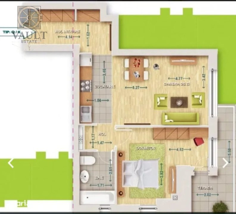 Apartament 2 camere-Titan  -54 mp