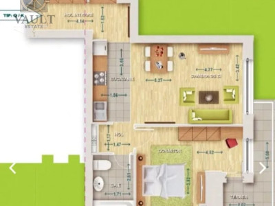 Apartament 2 camere-Titan  -54 mp