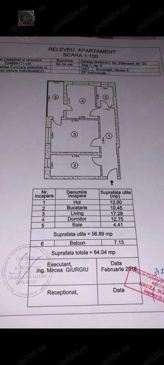 Apartament 2 camere, Rahova
