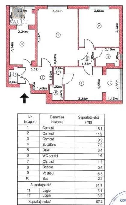 Apartament 3 camere 2 bai-Parc Constantin Brancusi