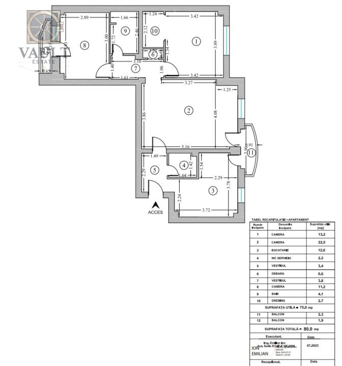3 camere 80 mp-centrala proprie AVIATIEI-PROMENADA