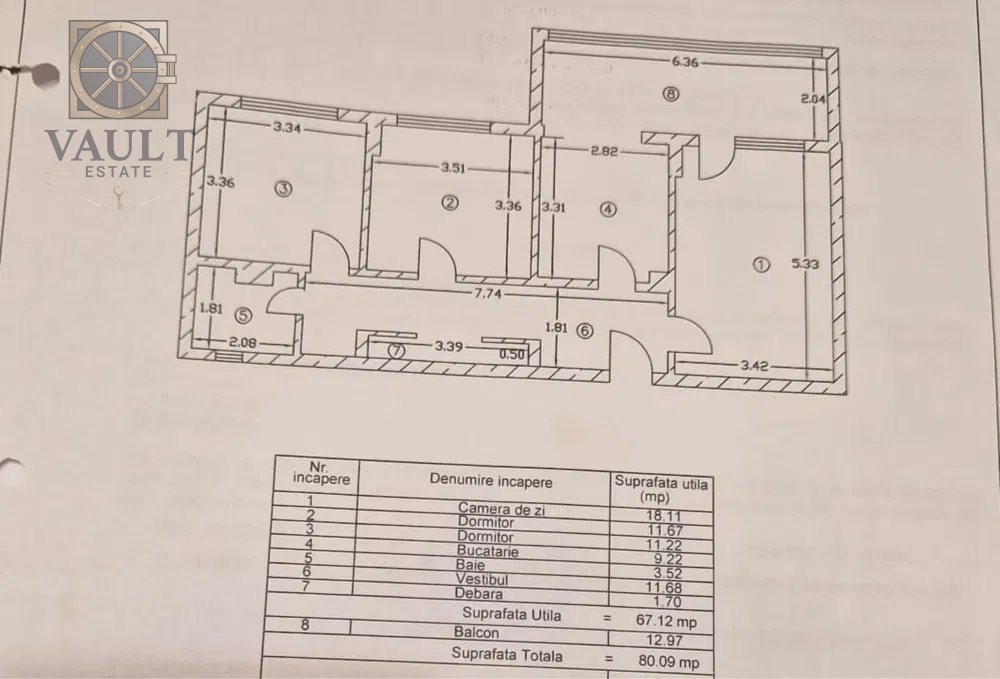 APARTAMENT 3 CAMERE / SUPRAFATA 80M2 / LANGA METROU GORJULUI