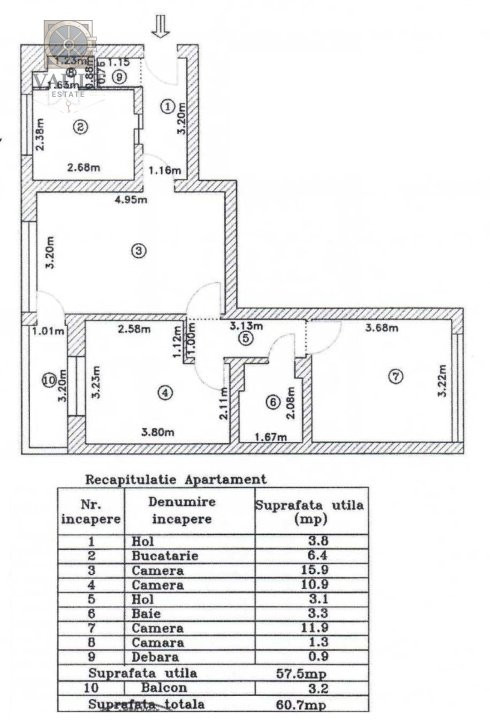 Apartament 3 camere - ETAJ 2 - zona CRANGASI 