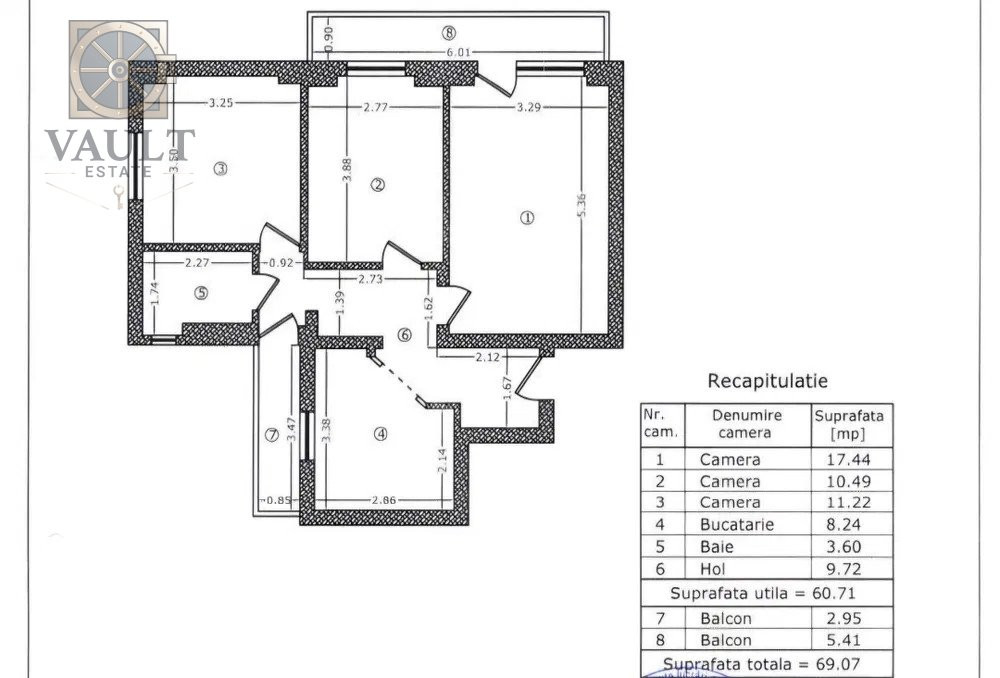 Apartament 3 camere / Decomandat/ Langa Metrou "Valea Ialomitei"
