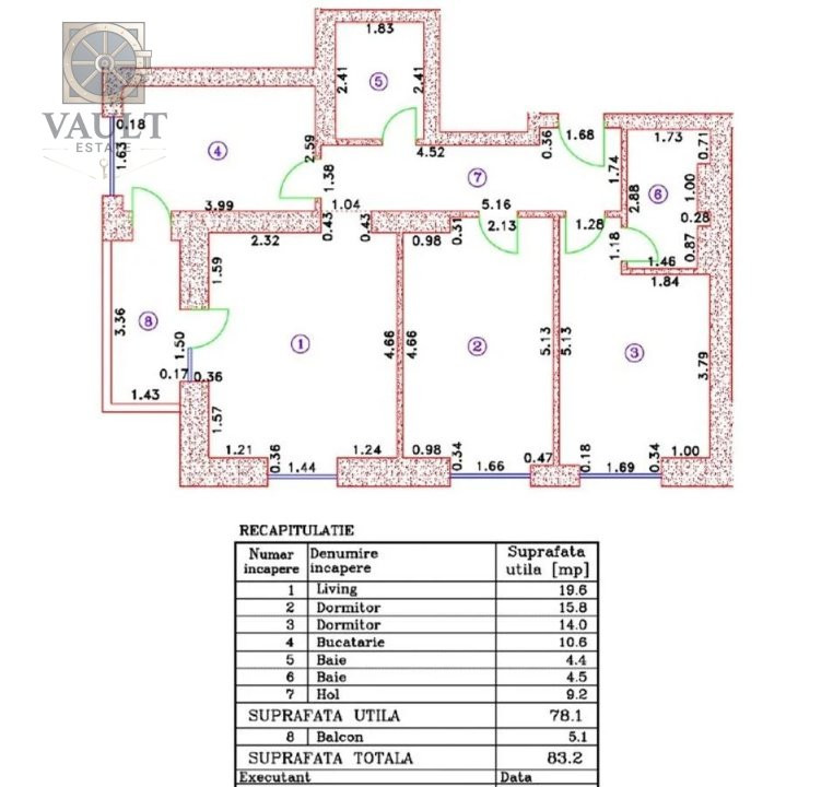 Apartament 3 camere-loc parcare subteran CORTINA NORTH