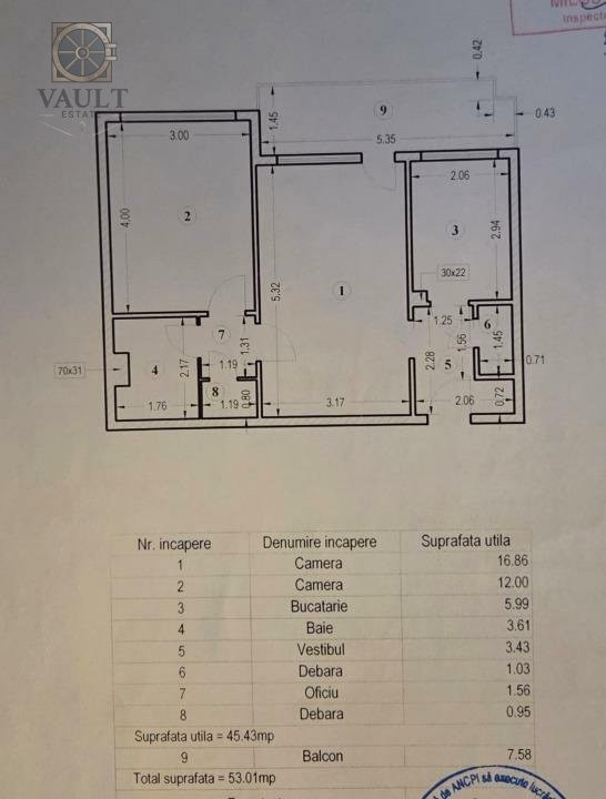 APARTAMENT 2 CAMERE / 53 M2 / LA 8 MINUTE DE MERS PE JOS PANA LA METROU GORJULUI