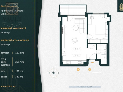 APARTAMENT 2 CAMERE 64mp - INCALZIRE IN PARDOSEALA - LOC PARCARE - AVIATIEI