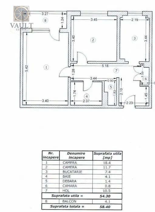 APARTAMENT 2 CAMERE / 58M2 / LUJERULUI