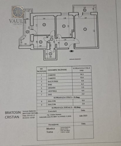 Apartament 2 Camere - 2 Bai- Decomandat - An 1982 - Chisinau -