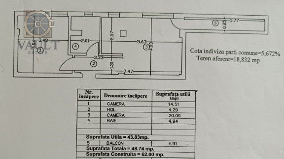 APARTAMENT 2 CAMERE - CENTRALA PROPRIE - BUCURESTII NOI / METROU LAMINORULUI