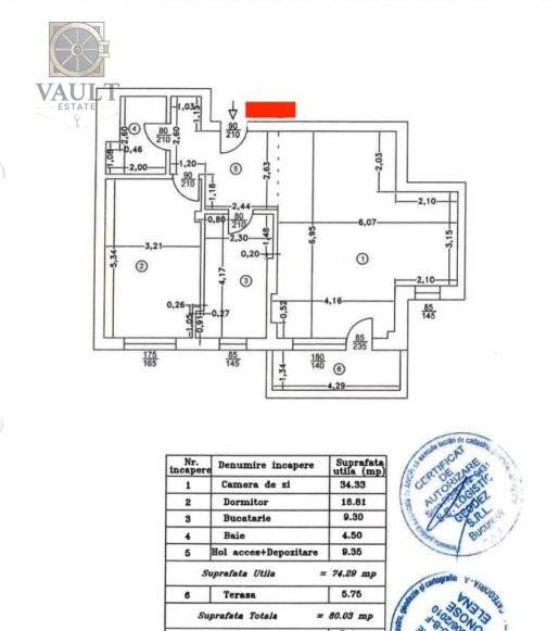 APARTAMENT 2 CAMERE DECOMANDAT 80 MP CU TERASA - CENTRALA PROPRIE - AVIATIEI