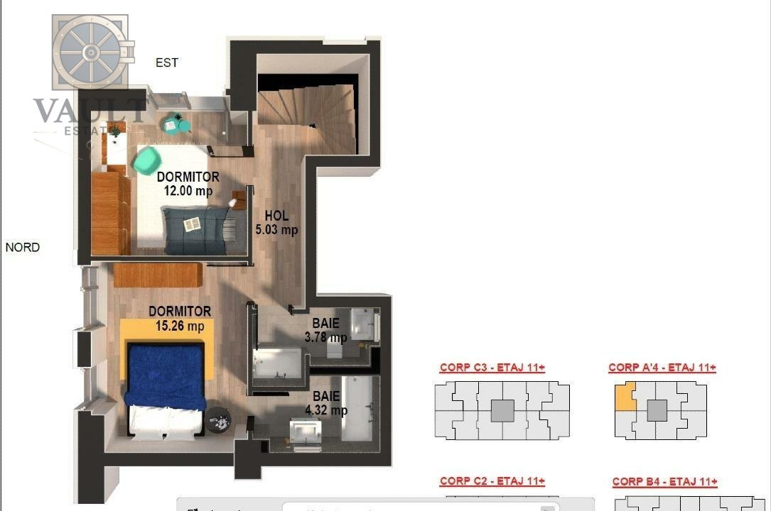 APARTAMENT TIP DUPLEX 3 CAMERE - MOGHIOROS PARK RESIDENCE - 3 BAI