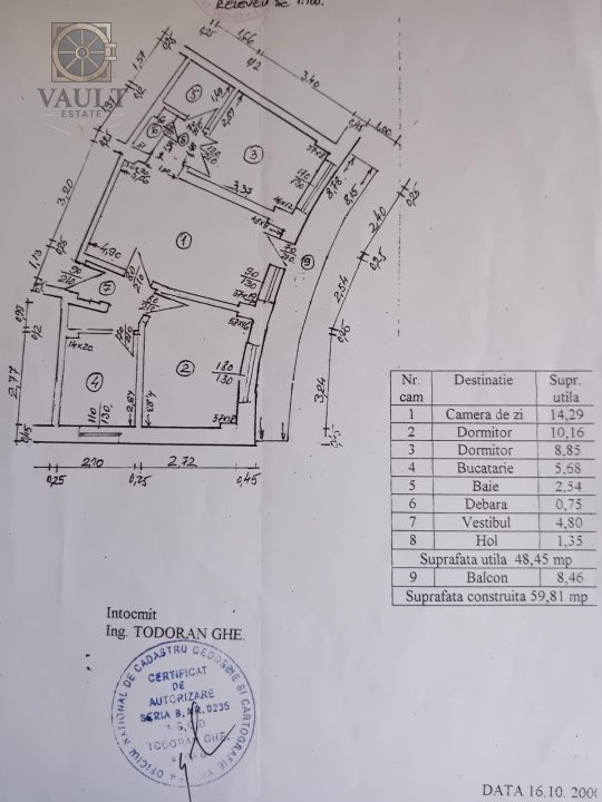 Apartament 3 camere CENTRALA PROPRIE-CALEA PLEVNEI-MUTARE IMEDIATA