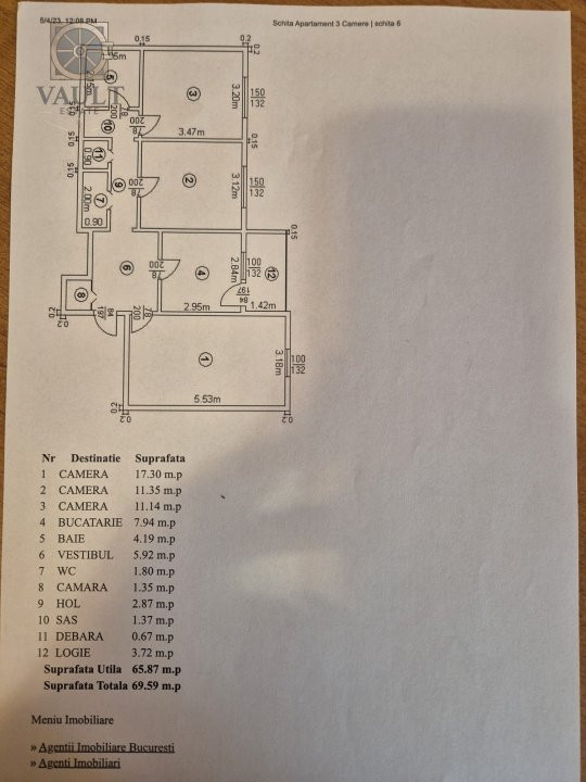 APARTAMENT 3 CAMERE-RAHOVA-MODORAN ENE-CENTRALA-BLOC REABILITAT