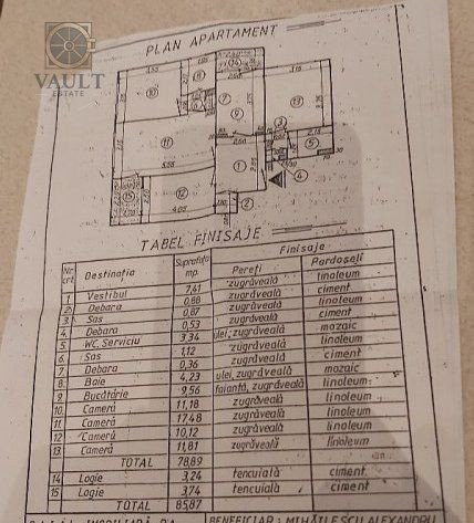 Apartament 4 camere - 86 mp - zona Margeanului - centrala proprie