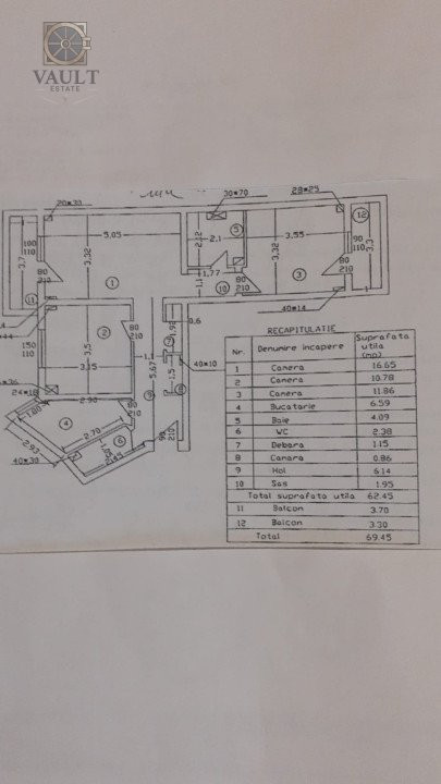 Apartament 3 camere-Bd. Chisinau -Etaj 1 