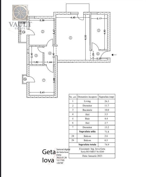 Apartament 3 camere  etaj 3 - LIFT - PARCARE - Mogosoaia - 