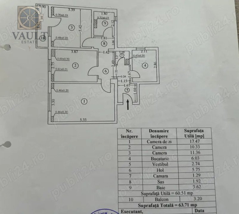 Apartament 3 camere-decomandat-Bulevardul Constantin Brancoveanu 