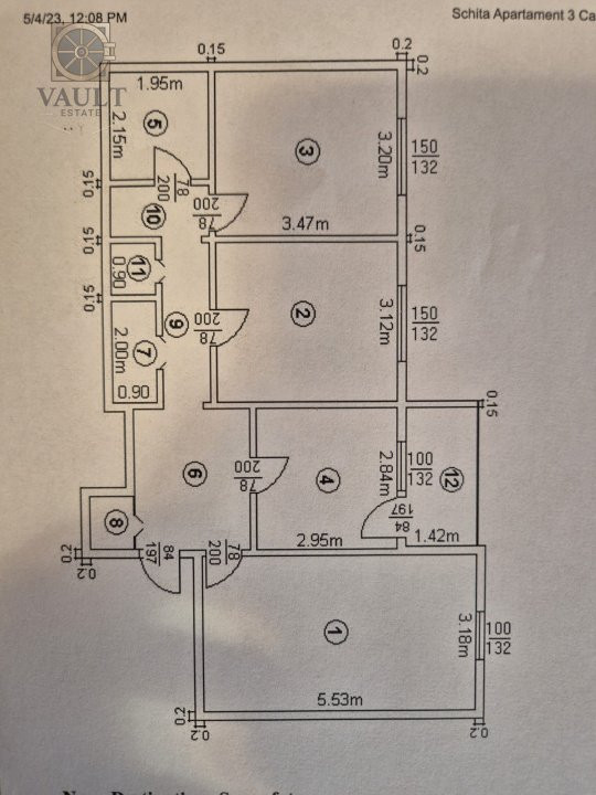 APARTAMENT 3 CAMERE-RAHOVA-MODORAN ENE-CENTRALA-BLOC REABILITAT