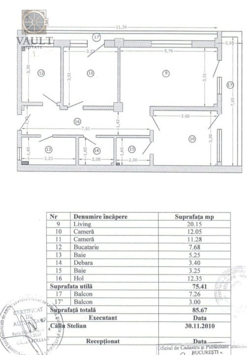 Apartament 3 camere 2 Balcoane Damaroaia 