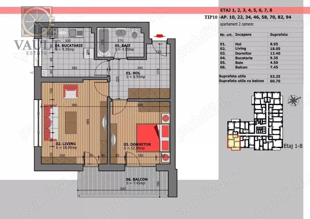 Apartament 2 camere, bloc nou, zona Apărătorii Patriei