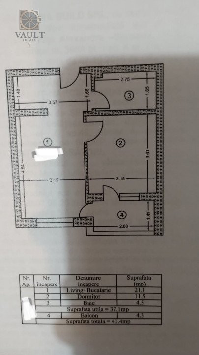2 camere -Etaj 3 - Metalurgiei