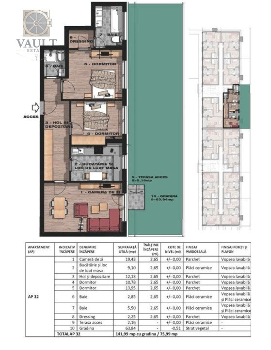 Apartament 3 camere - 142mp - Curte Proprie 64mp - Giurgiului