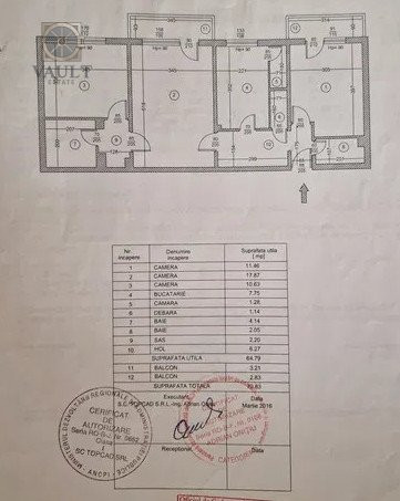 Apartament 3 camere semidecomandat 71mp Drumul Gazarului