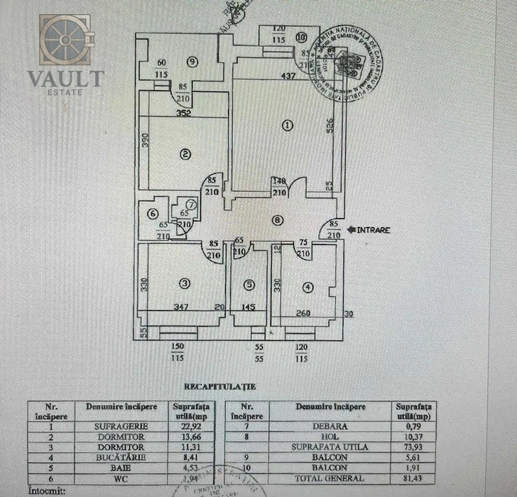 Apartament 3 camere decomandat+loc de parcare Unirii