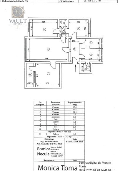 Apartament 4 camere bloc anvelopat- Universitate/ Intercontiental