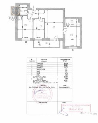 APARTAMENT 3 CAMERE / LOC DE PARCARE / AN 2015 / GROZAVESTI - ONIX RESIDENCE