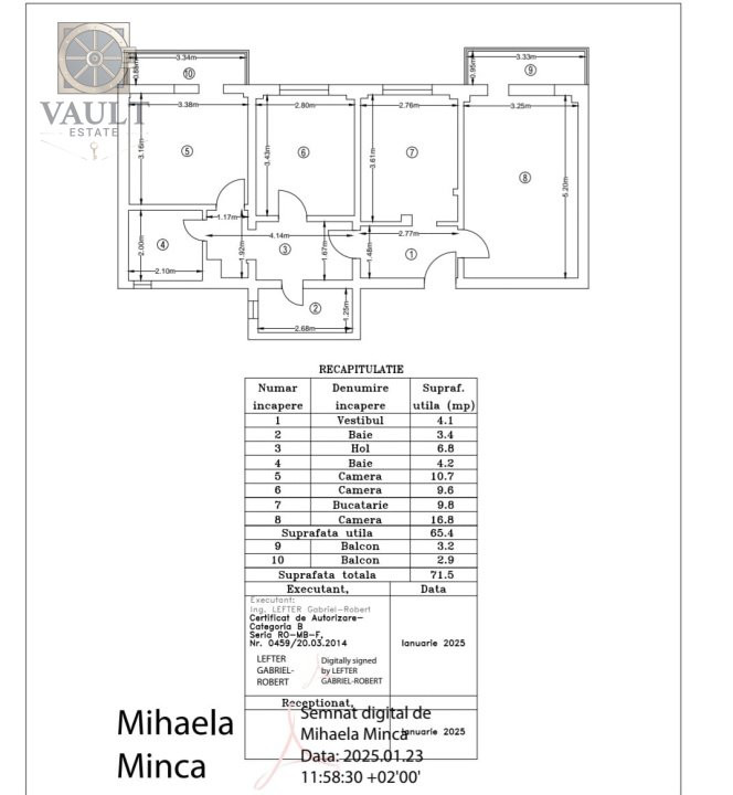 APARTAMENT 3 CAMERE-MOSILOR-OBOR-2 BAI-2 BALCOANE