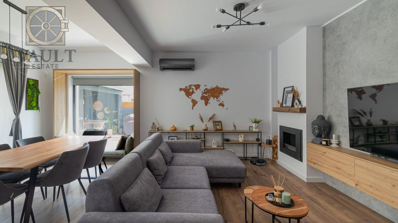 Vila complet mobilată, 149 mp, curte proprie și terasă – Trapezului