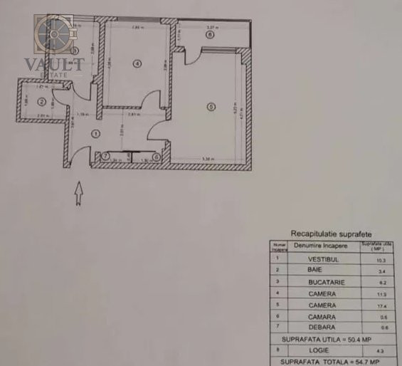 Apartament 2 Camere - 55Mp- Jean Steriadi 