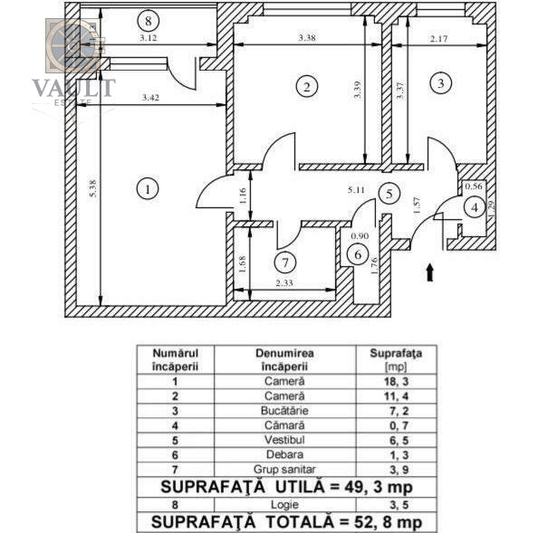 Apartament 2 camere - ETAJ 1 - BLOC ANVELOPAT - zona COLENTINA