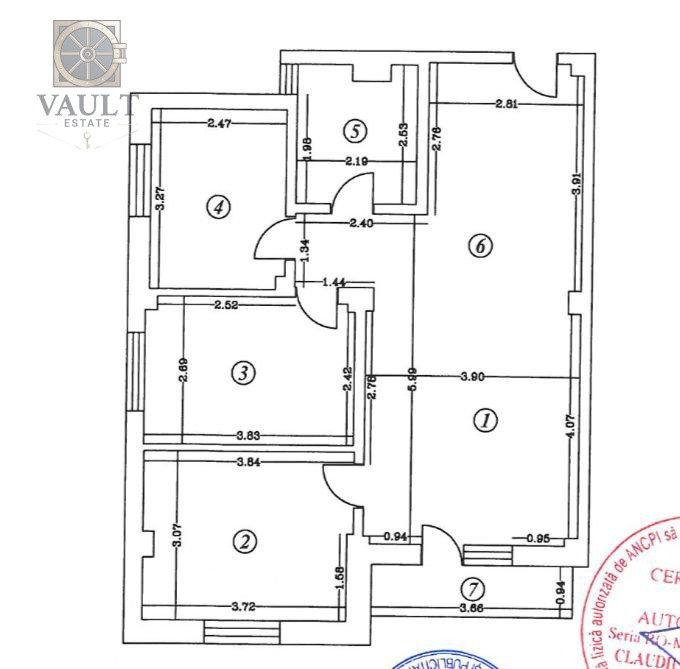 Apartament 3 camere / Semidecomandat / Militari