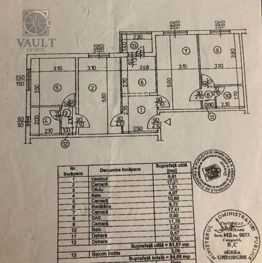 Apartament 4 camere - MOBILAT - zona APARATORII PATRIEI 