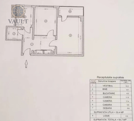 Apartament 2 Camere - 55Mp- Jean Steriadi 