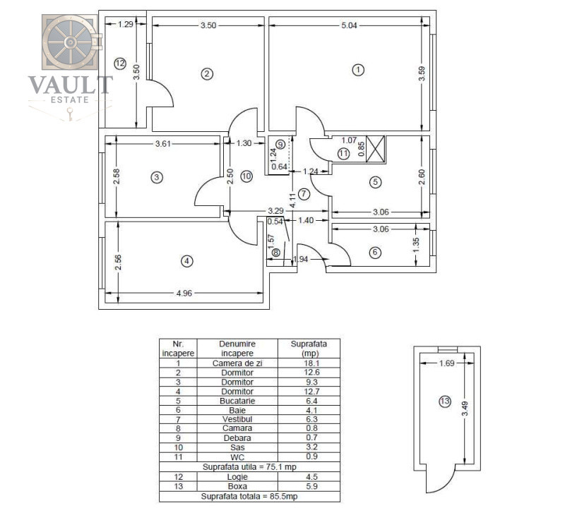Apartament 4 camere - Ozana