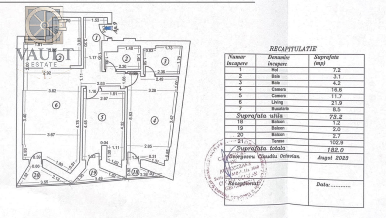 Închiriere apartament 3 camere -loc parcare subteran -Bloc NOU- Unirii