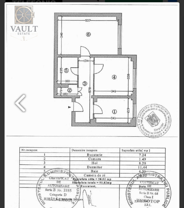 Apartament 2 camere 5 minute Metrou - an 1982 - OBOR 