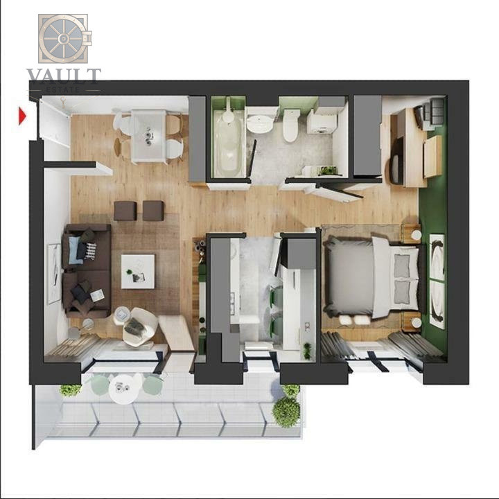 Apartament 2 camere -50MP-Pallady 