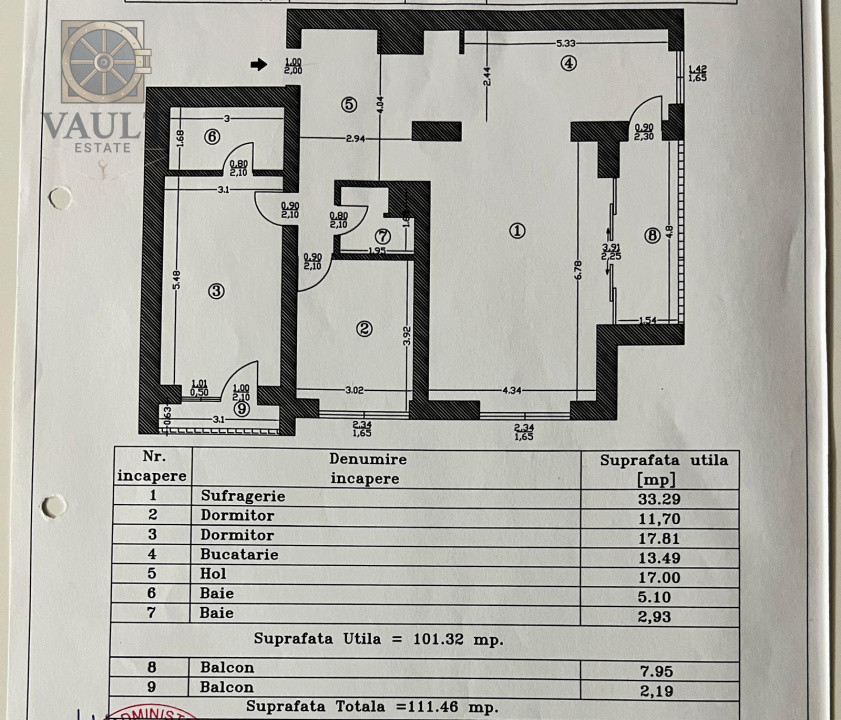 Apartament 3 camere - Bloc Nou - Dudesti