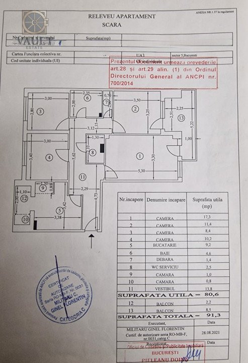Apartament 4 camere -91MP- Calea Rahovei 