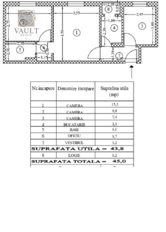 Apartament 3 camere - BLOC ANVELOPAT - zona BRANCOVEANU 