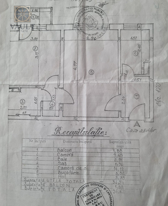 APARTAMENT 2 CAMERE CONFORT 2 -SUPRAFATA TOTALA 36,62 MP -ZONA  VITAN /BOBOCICA 