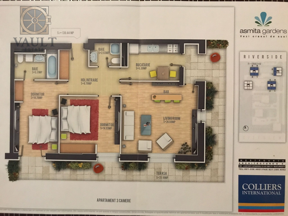 APARTAMENT 3 CAMERE-ASMITA GARDENS-TINERETULUI-MOBILAT UTILAT
