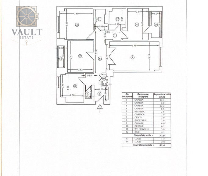 Apartament 4 camere - decomandat - DE RENOVAT -Brancoveanu