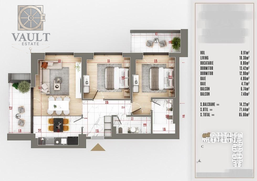 3 CAMERE-COMPLEX REZIDENTIAL PREMIUM-COMISION 0%-THEODOR PALLADY